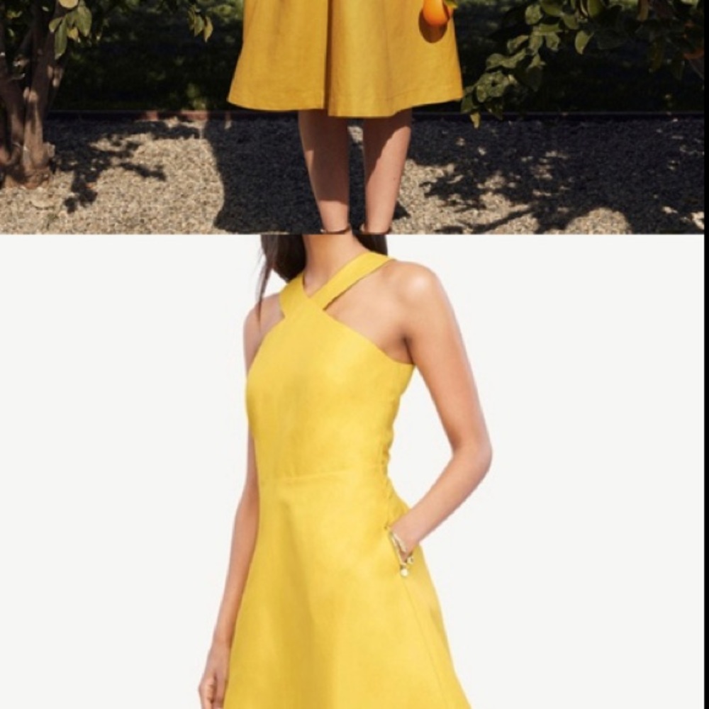 Ann Taylor Saffron Halter MIDI dress